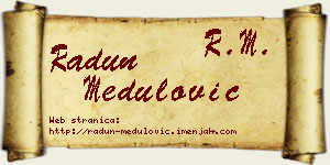 Radun Medulović vizit kartica